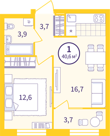 40 м², 1-комнатная квартира 5 650 000 ₽ - изображение 24