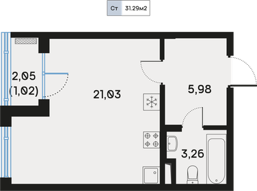 16,7 м², квартира-студия 5 826 630 ₽ - изображение 97