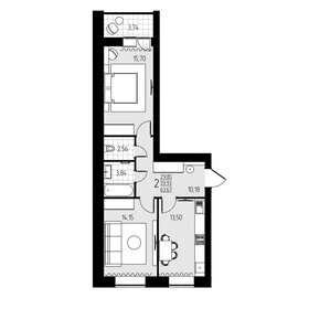 Квартира 59,9 м², 2-комнатная - изображение 1