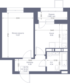 18,7 м², 1-комнатная квартира 450 000 ₽ - изображение 16