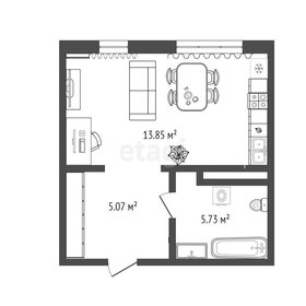 Квартира 24,7 м², 1-комнатная - изображение 1