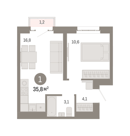 30 м², квартира-студия 11 698 560 ₽ - изображение 6