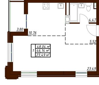 43 м², 1-комнатная квартира 7 500 000 ₽ - изображение 107