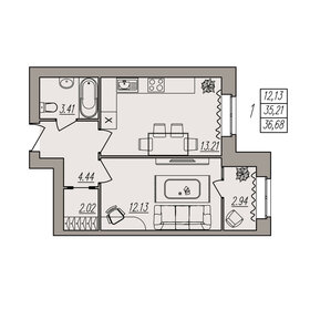 36,7 м², 1-комнатная квартира 4 585 000 ₽ - изображение 16