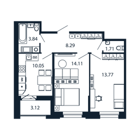 53,5 м², 2-комнатная квартира 6 897 888 ₽ - изображение 80