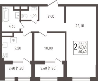 80,8 м², 3-комнатная квартира 7 000 000 ₽ - изображение 75