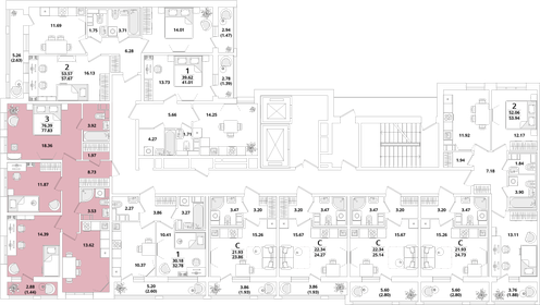 64,4 м², 3-комнатная квартира 18 600 000 ₽ - изображение 108