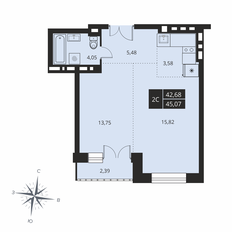 Квартира 42,7 м², студия - изображение 2