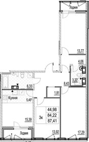 Квартира 87,4 м², 3-комнатная - изображение 1