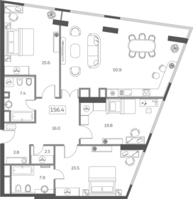 Квартира 155 м², 4-комнатная - изображение 4