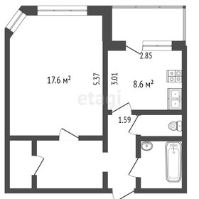 37,5 м², 1-комнатная квартира 6 300 000 ₽ - изображение 30