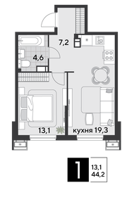 50 м², 1-комнатная квартира 8 500 000 ₽ - изображение 89