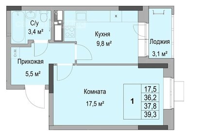 Квартира 38,7 м², 1-комнатная - изображение 1