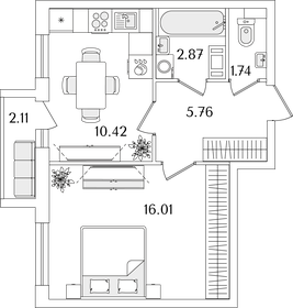 38 м², 1-комнатная квартира 9 500 000 ₽ - изображение 75