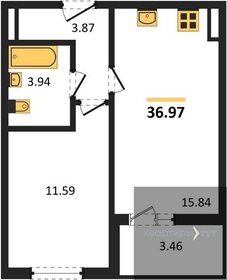 Квартира 37 м², 1-комнатная - изображение 1