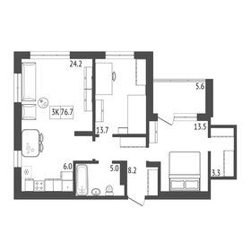 85,7 м², 3-комнатная квартира 7 600 000 ₽ - изображение 17