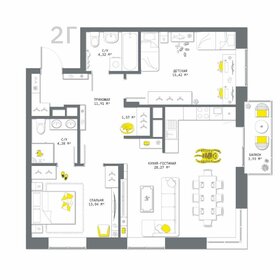 Квартира 82,7 м², 2-комнатная - изображение 1