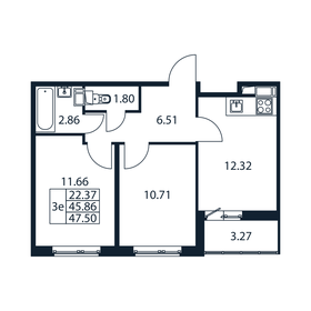 47,5 м², 2-комнатная квартира 7 970 888 ₽ - изображение 29