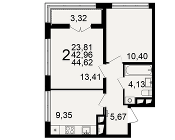 49,5 м², 2-комнатная квартира 4 045 000 ₽ - изображение 36