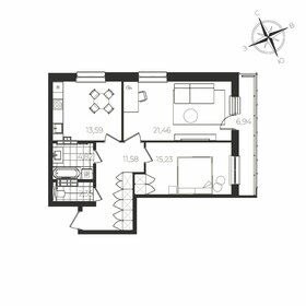 Квартира 78 м², 2-комнатная - изображение 1