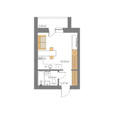 Квартира 26,9 м², студия - изображение 3