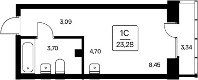 23,3 м², квартира-студия 5 200 000 ₽ - изображение 1