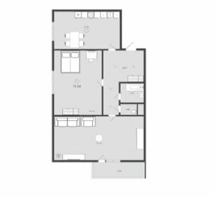 Квартира 79,7 м², 2-комнатная - изображение 2