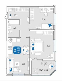 Квартира 65,7 м², 2-комнатная - изображение 1