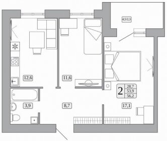 53,9 м², 2-комнатная квартира 5 181 000 ₽ - изображение 21