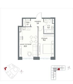 Квартира 46,9 м², 1-комнатная - изображение 1