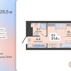 Квартира 21,8 м², студия - изображение 2