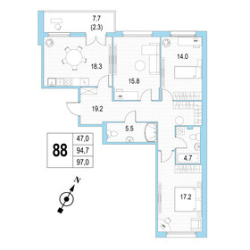 90,9 м², 3-комнатная квартира 25 600 226 ₽ - изображение 58