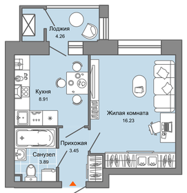 34 м², 1-комнатная квартира 3 870 350 ₽ - изображение 20