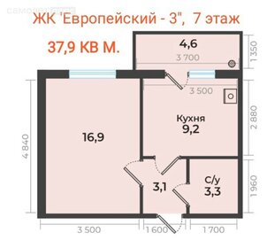 Квартира 37,9 м², 1-комнатная - изображение 1