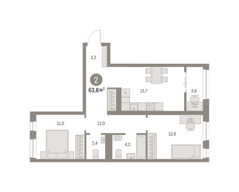 62,6 м², 2-комнатная квартира 17 800 000 ₽ - изображение 24