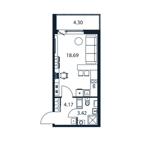 Квартира 28,4 м², студия - изображение 1