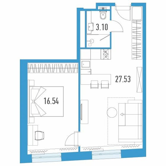 47,2 м², 1-комнатные апартаменты 10 566 080 ₽ - изображение 20