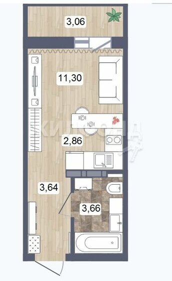 22 м², квартира-студия 2 270 000 ₽ - изображение 1