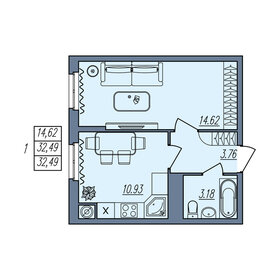 32,5 м², 1-комнатная квартира 3 349 560 ₽ - изображение 20