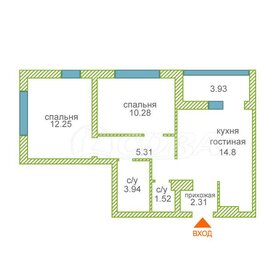 Квартира 56 м², 2-комнатная - изображение 1