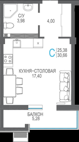 Квартира 30,7 м², студия - изображение 4