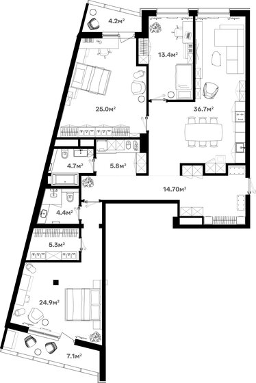 149,7 м², 4-комнатная квартира 20 958 000 ₽ - изображение 1