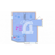 Квартира 40,8 м², 1-комнатная - изображение 3