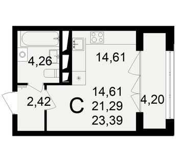 20 м², квартира-студия 2 300 000 ₽ - изображение 34