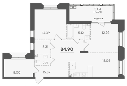 95 м², 3-комнатная квартира 11 000 000 ₽ - изображение 74