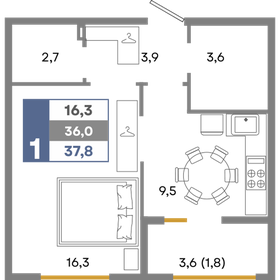 37,7 м², 1-комнатная квартира 4 787 900 ₽ - изображение 10