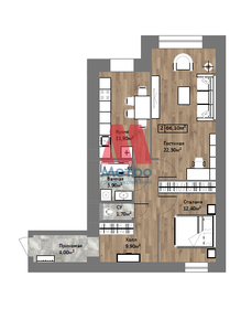 65 м², 2-комнатная квартира 7 400 000 ₽ - изображение 45