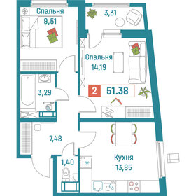 58 м², 2-комнатная квартира 9 500 000 ₽ - изображение 112