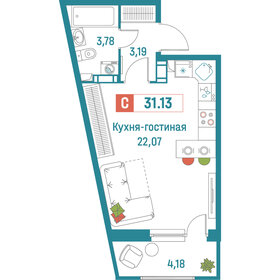 34 м², 1-комнатная квартира 5 500 000 ₽ - изображение 69