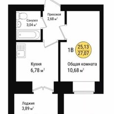 Квартира 27 м², 1-комнатная - изображение 2